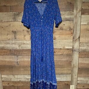 Blue Floral Women's Dress